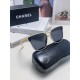 CHANEL Chanel 2024 new small red book incense with the same sunglasses letter mirror legs large square frame anti-ultraviolet sunglasses