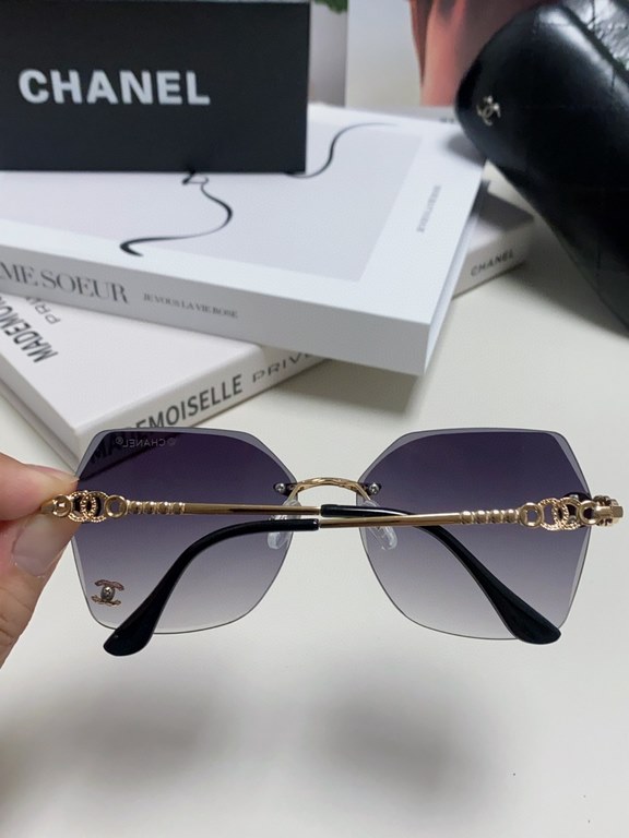 Chanel Chanel 2024 new eyeglasses sunglasses sunglasses rimless personalized fashion trend explosion of diamonds Ms. explosion sunglasses