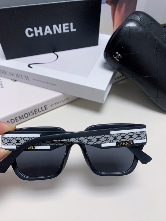 CHANEL Chanel 2024 Xiao Xiang models high-definition anti-ultraviolet sunglasses women's fashion sunglasses star the same Korean version of the large frame glasses