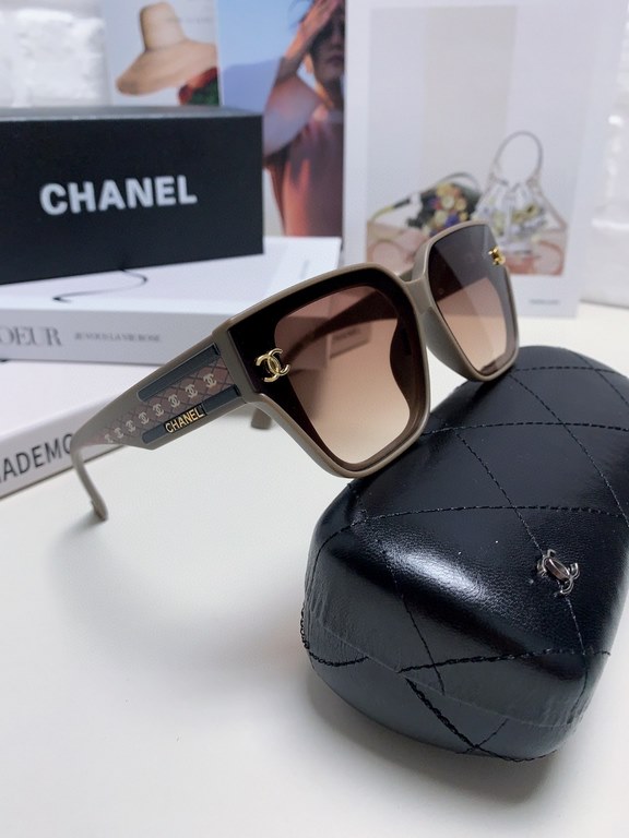 CHANEL Chanel 2024 Xiao Xiang models high-definition anti-ultraviolet sunglasses women's fashion sunglasses star the same Korean version of the large frame glasses