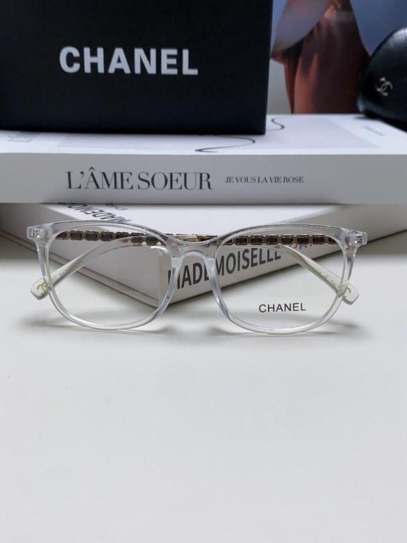 Chanel Chanel 2024 new Zhao Lu Si the same black frame glasses female vegetarian goddess small perfume wind anti-blue light myopia can be equipped with degrees of large frame chain Optical frame