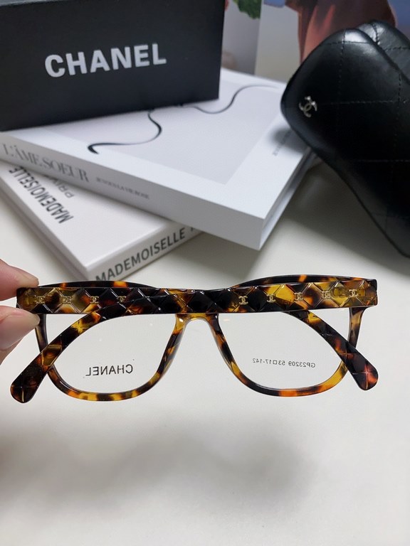 Chanel chanel diamond pattern double C logo women's flat glasses 3442 spectacle frame fashion female models