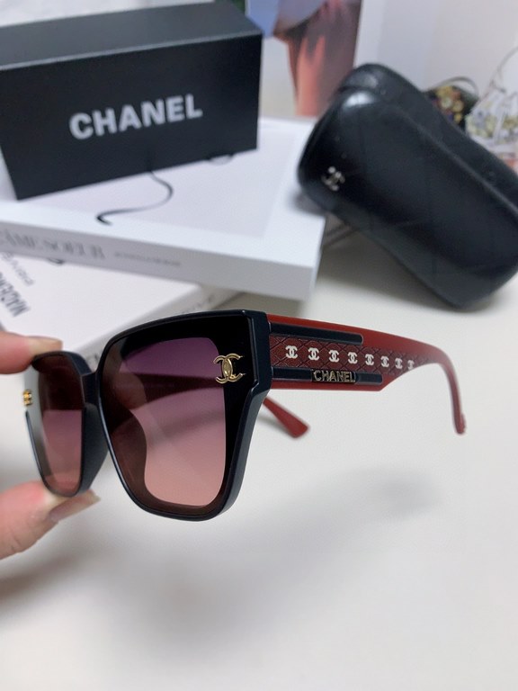 CHANEL Chanel 2024 Xiao Xiang models high-definition anti-ultraviolet sunglasses women's fashion sunglasses star the same Korean version of the large frame glasses