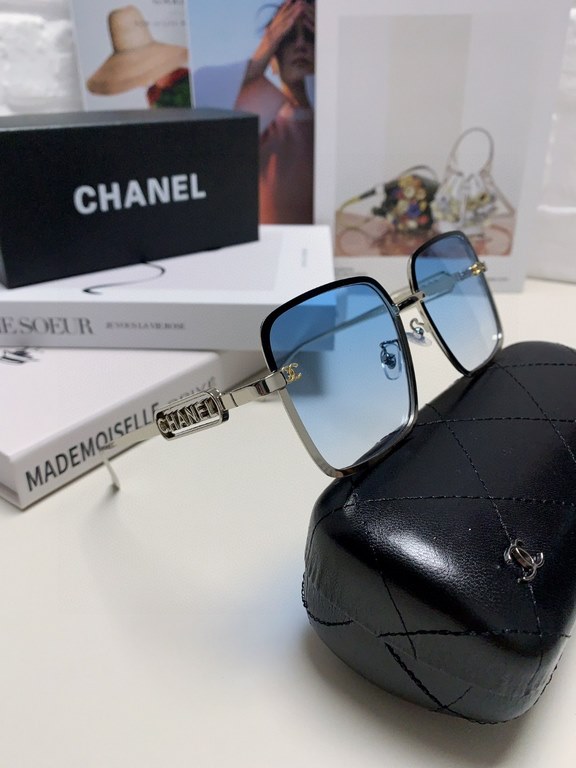 Chanel Chanel 2024 new sunglasses, men's and women's sun shades, metal temples, a must for driving trips!