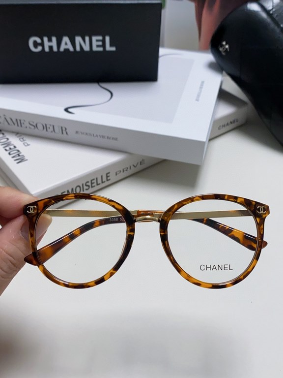 Chanel Chanel 2024 new Korean retro round frame eyeglasses frame women's ultra-lightweight fashion can be equipped with lenses eyes myopia frame high quality