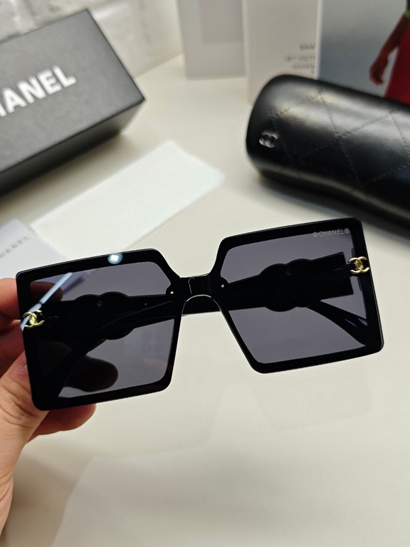 CHANEL Chanel sunglasses female tide new large face thin large frame sunglasses anti-ultraviolet glasses glasses female senior sense ins2024