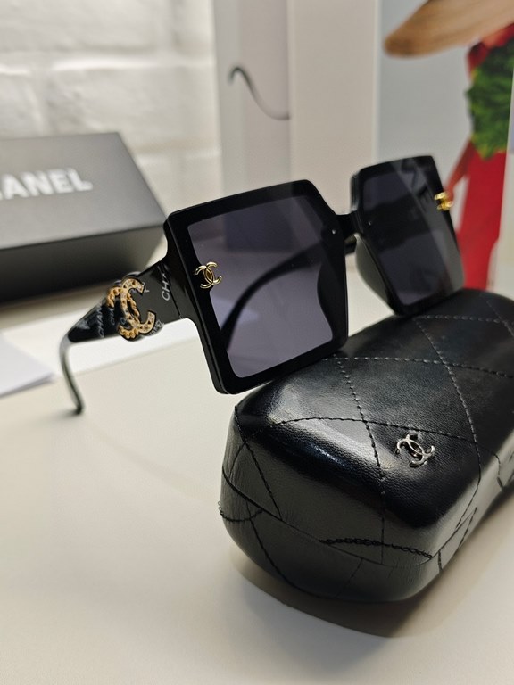 CHANEL Chanel sunglasses female tide new large face thin large frame sunglasses anti-ultraviolet glasses glasses female senior sense ins2024