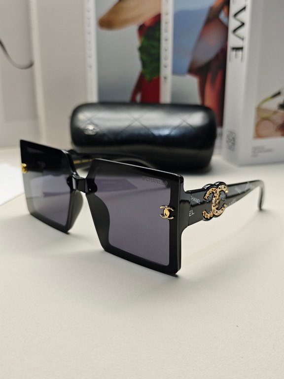 CHANEL Chanel sunglasses female tide new large face thin large frame sunglasses anti-ultraviolet glasses glasses female senior sense ins2024