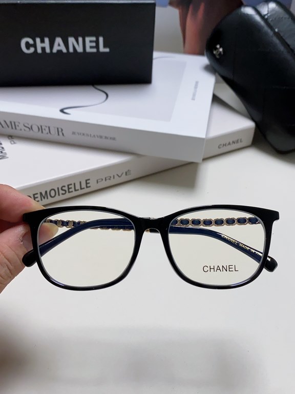 Chanel Chanel 2024 new Zhao Lu Si the same black frame glasses female vegetarian goddess small perfume wind anti-blue light myopia can be equipped with degrees of large frame chain Optical frame