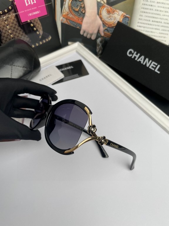 Brand,  Chanel Chanel Women's Camellia Polarized Sunglasses PC Frame  Imported Polaroid HD Polarized Lenses, No. 9056