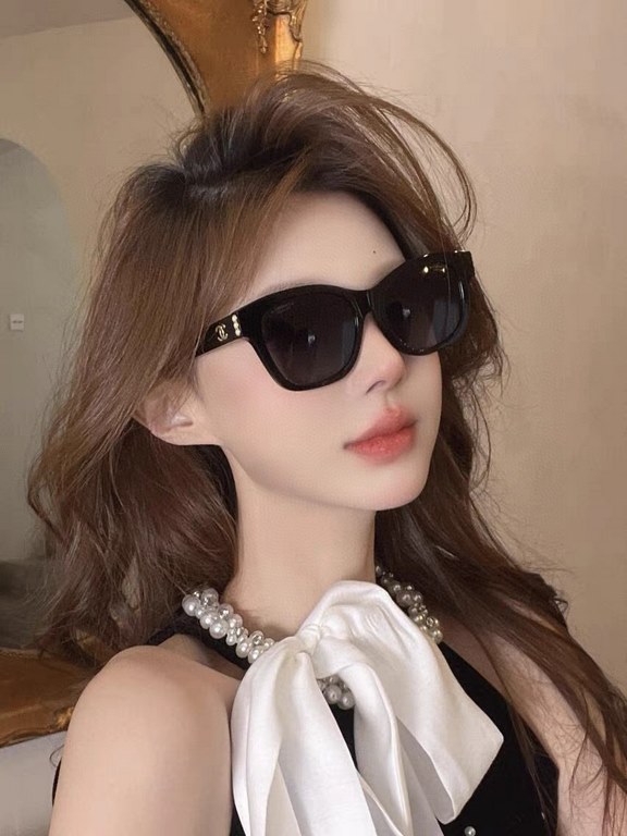 Chanel Chanel pearl sunglasses female new double C polarized star vegan sunglasses fashion explosive models