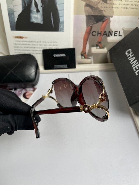 Brand,  Chanel Chanel Women's Camellia Polarized Sunglasses PC Frame  Imported Polaroid HD Polarized Lenses, No. 9056