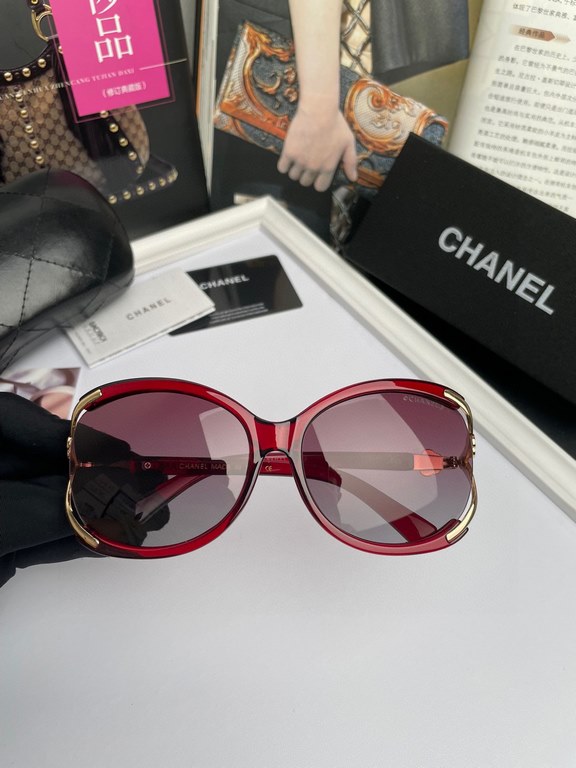 Brand,  Chanel Chanel Women's Camellia Polarized Sunglasses PC Frame  Imported Polaroid HD Polarized Lenses, No. 9056