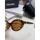 Chanel Chanel vintage cat-eye Xiao Xiang sunglasses women's high-class sense of letters rim oval sunglasses classic round Wang Yibo same models