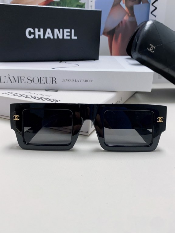 Chanel Chanel 2024 new sunglasses sunglasses female male summer sunscreen tide anti-ultraviolet glasses glasses net red driving large face square frame glasses