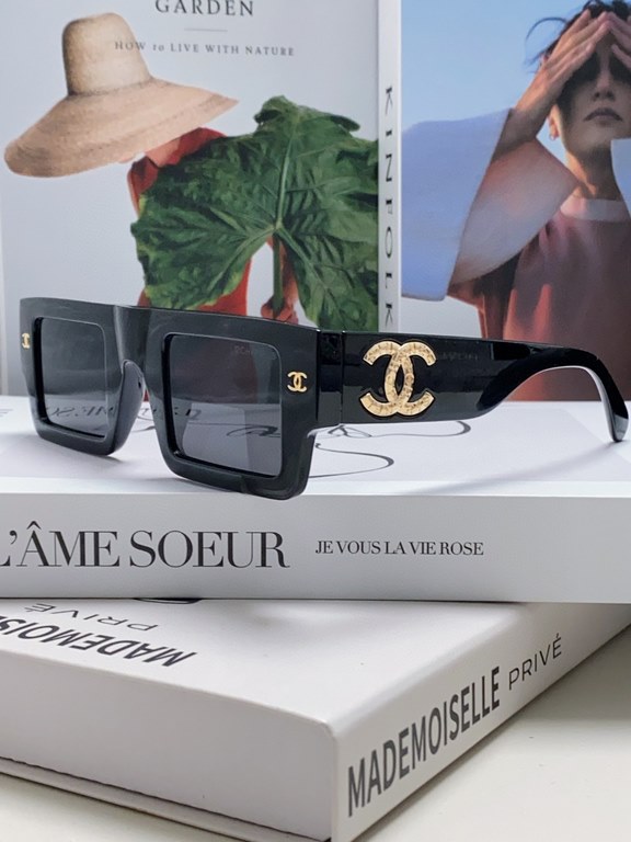 Chanel Chanel 2024 new sunglasses sunglasses female male summer sunscreen tide anti-ultraviolet glasses glasses net red driving large face square frame glasses