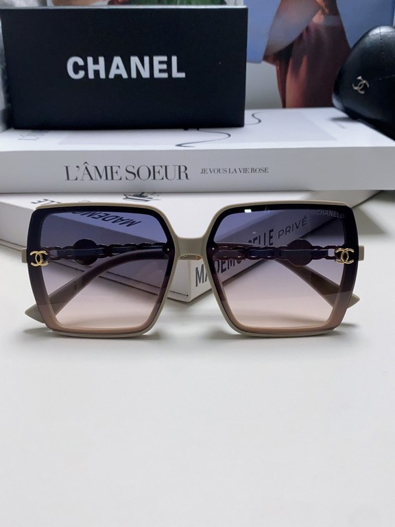 Chanel Chanel 2024 new polarized sunglasses fashion women's sunglasses Xiao Xiangfeng the same weaving chain mirror leg trend sunshade sun protection