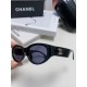 Chanel Chanel 2024 new small perfume wind retro senior sense oval frame sunglasses female ins net red street shooting personalized Europe and the United States cat eye sunglasses Ms. sunglasses