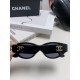 Chanel Chanel 2024 new small perfume wind retro senior sense oval frame sunglasses female ins net red street shooting personalized Europe and the United States cat eye sunglasses Ms. sunglasses