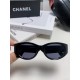 Chanel Chanel 2024 new small perfume wind retro senior sense oval frame sunglasses female ins net red street shooting personalized Europe and the United States cat eye sunglasses Ms. sunglasses