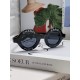 Chanel Chanel English letters sunglasses female tide European and American fashion street shoot black and white striped round frame sunglasses glasses