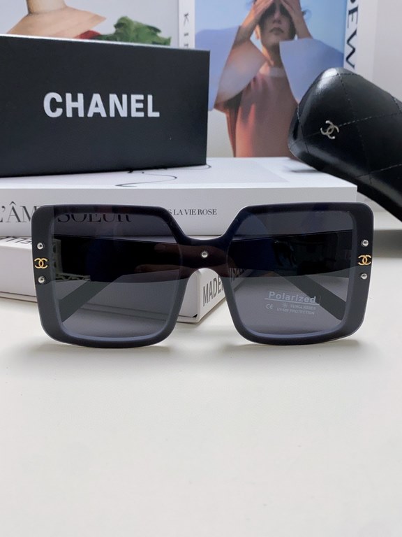 Chanel Chanel 2024 new fashion women's high-end sunglasses polarized sunglasses large frame driving sunglasses glasses glasses large frame fashion upscale