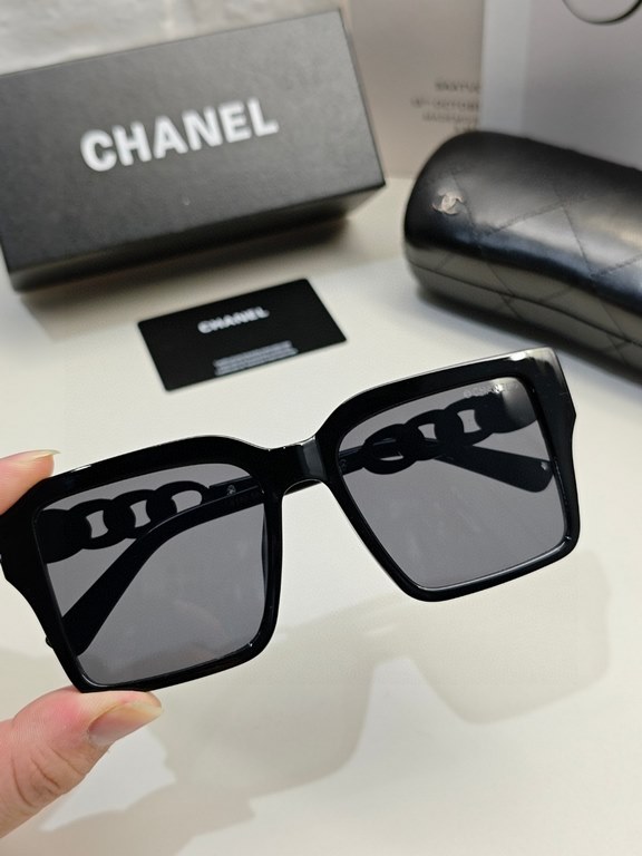 CHANEL Chanel  2024 official early spring new models, many stars with the same [color]    new large frame sunglasses ,    Polaroid Ultra Clear Sunglasses