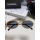 Chanel Chanel 2024 new sunglasses female oval French retro personality round face thin Europe and the United States narrow edge flash frame metal senior small red book Ms. sunglasses