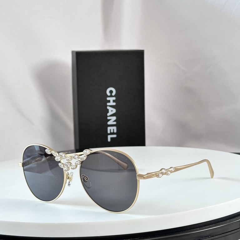 Original single Chanel Chanel 24 wheat metal flight sunglasses CH9566 official synchronization arrival