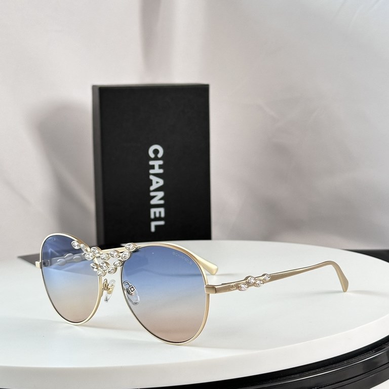 Original single Chanel Chanel 24 wheat metal flight sunglasses CH9566 official synchronization arrival