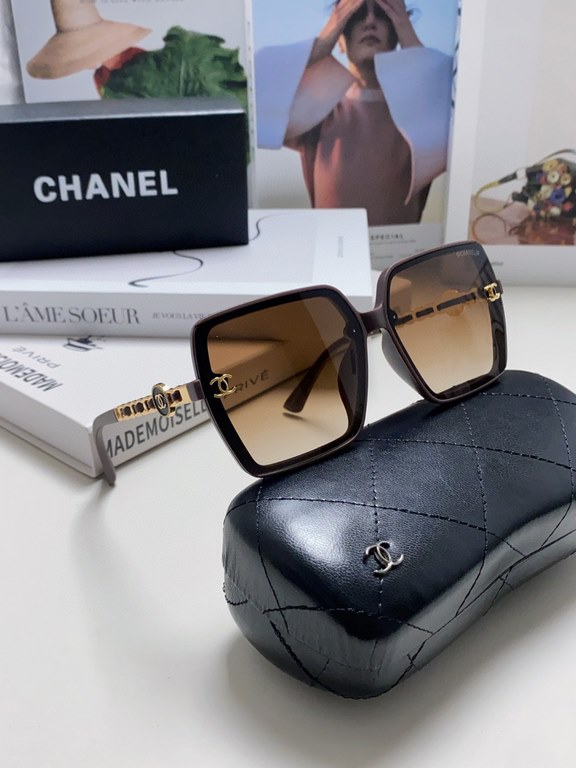 Chanel Chanel 2024 new polarized sunglasses fashion women's sunglasses Xiao Xiangfeng the same weaving chain mirror leg trend sunshade sun protection