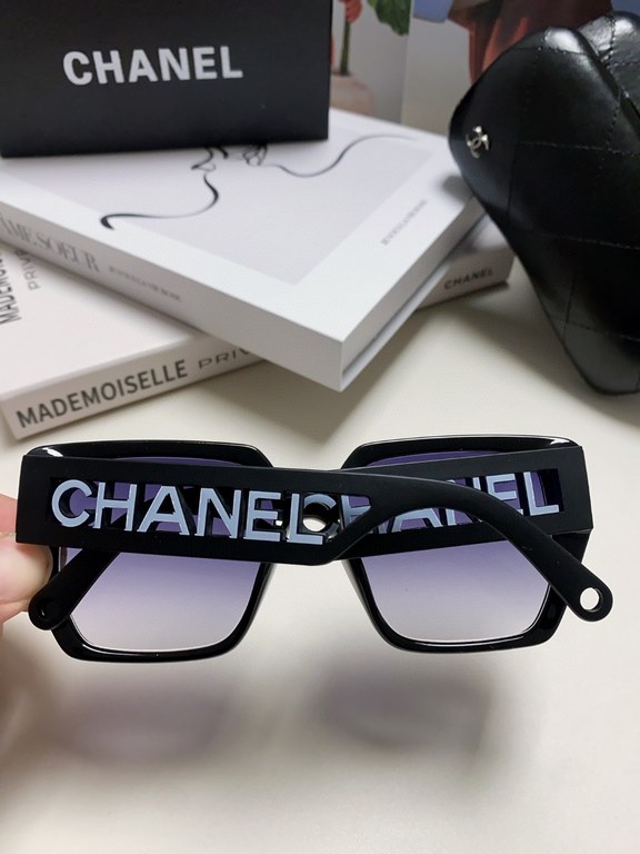 Chanel Chanel 2024 new English letters square box sunglasses female Korean version of the trend of hundred with sunglasses net red street shooting simple glasses