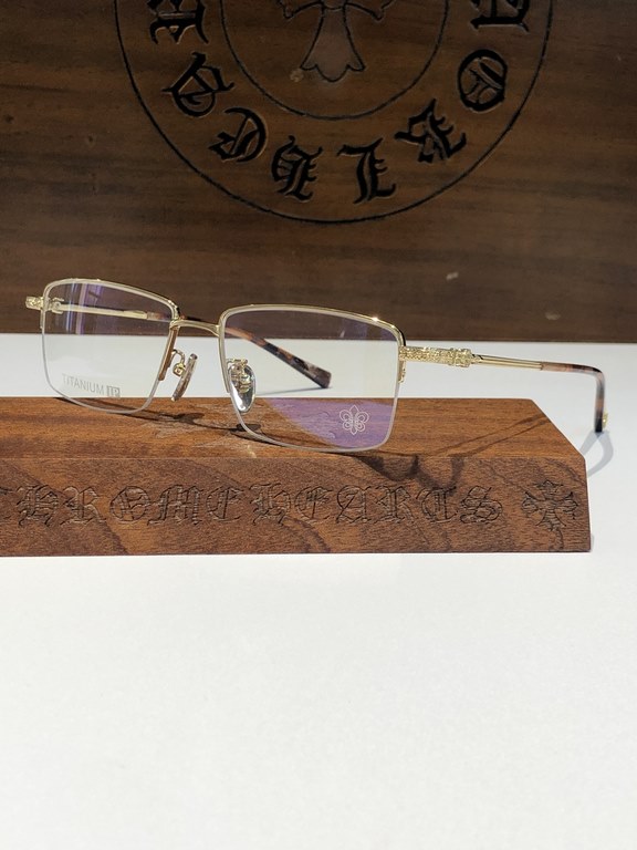 Boutique titanium frame! High-grade CHROME HEART Imported board material processing production foot cover low-key luxury   pen tail decoration classic logo highly recommended CH8166SIZE54-16-150