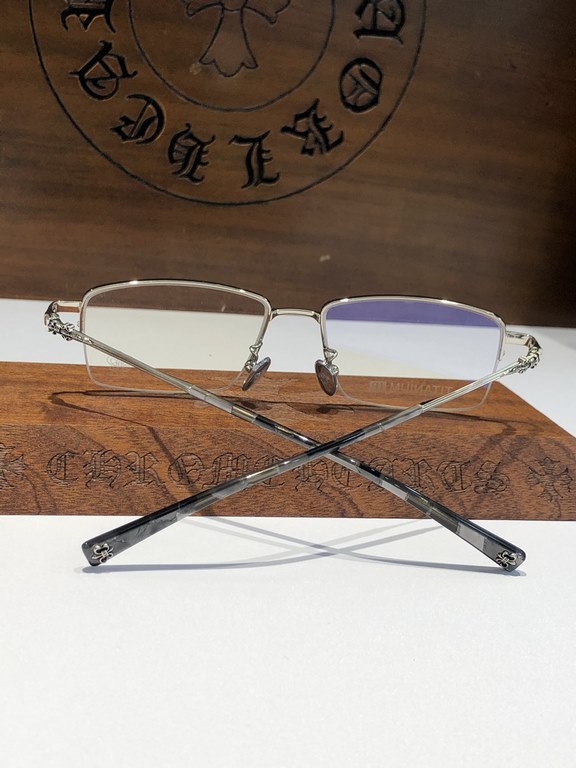 Boutique titanium frame! High-grade CHROME HEART Imported board material processing production foot cover low-key luxury   pen tail decoration classic logo highly recommended CH8166SIZE54-16-150