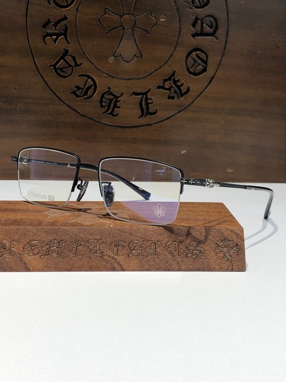 Boutique titanium frame! High-grade CHROME HEART Imported board material processing production foot cover low-key luxury   pen tail decoration classic logo highly recommended CH8166SIZE54-16-150