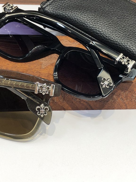 New sunglasses debut thick material handmade plate CHROME HEARTScout flower inlaid carved three-dimensional LOGO High-end perfectionCH8245 SIZE 56-18-154