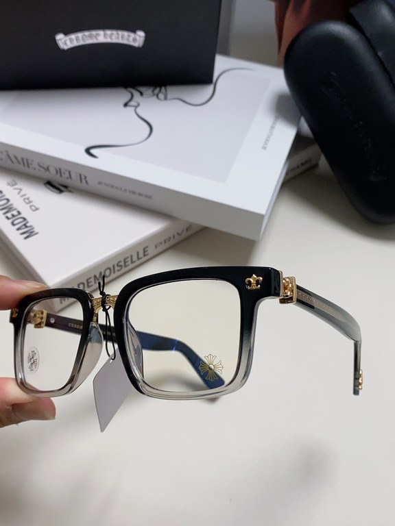 Chrome Hearts Chrome Hearts 2024 new retro black eyeglasses frames men's Japanese literature thick frame anti-blue light flat glasses rectangular myopia glasses