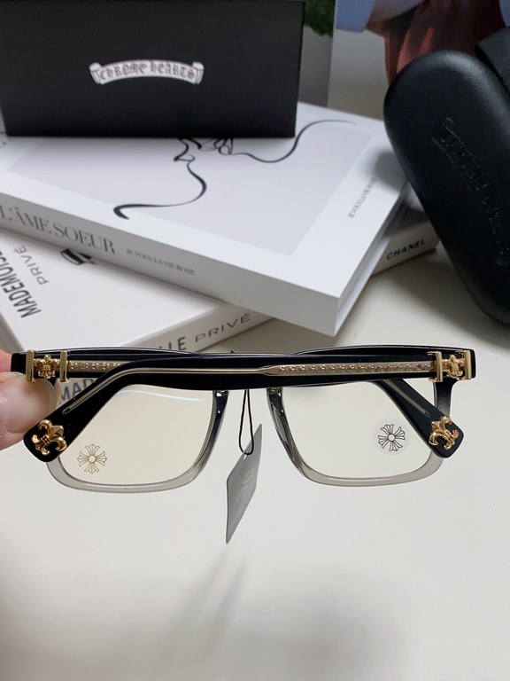 Chrome Hearts Chrome Hearts 2024 new retro black eyeglasses frames men's Japanese literature thick frame anti-blue light flat glasses rectangular myopia glasses