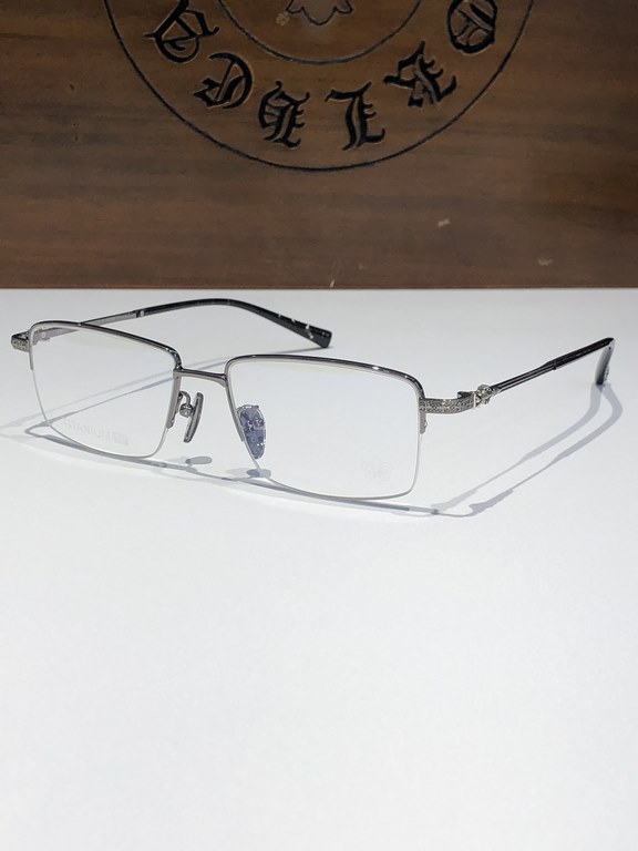 Boutique titanium frame! High-grade CHROME HEART Imported board material processing production foot cover low-key luxury   pen tail decoration classic logo highly recommended CH8166SIZE54-16-150