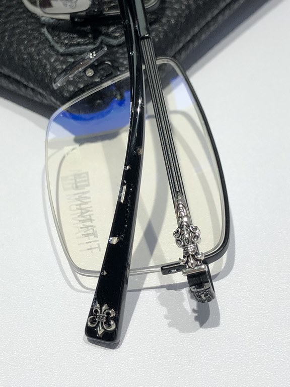 Boutique titanium frame! High-grade CHROME HEART Imported board material processing production foot cover low-key luxury   pen tail decoration classic logo highly recommended CH8166SIZE54-16-150