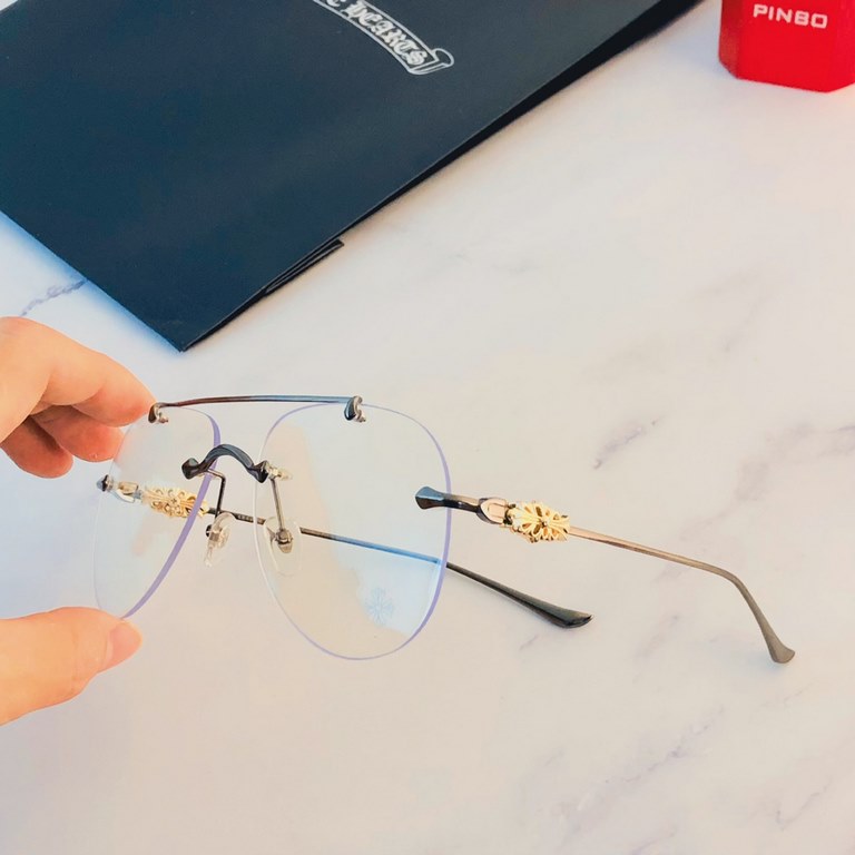 Crocker heart eyeglasses shivering with the same style Harajuku style metal retro eyeglasses frame male anti-blue light flat glasses can be fitted with myopia