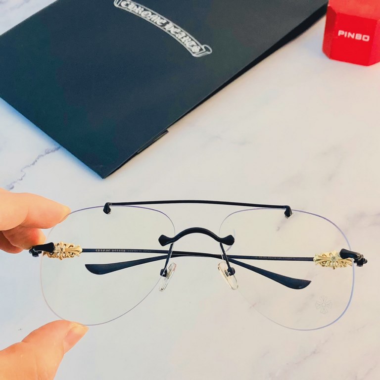 Crocker heart eyeglasses shivering with the same style Harajuku style metal retro eyeglasses frame male anti-blue light flat glasses can be fitted with myopia