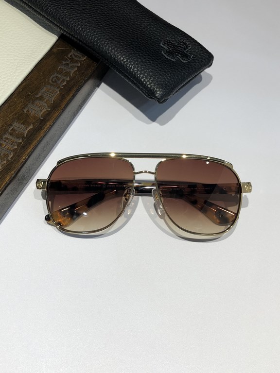 CHROME HEART Heavy-duty Classic laser pattern is very delicate and very MAN sunglassesBONEHEARD SIZE 63-16-145