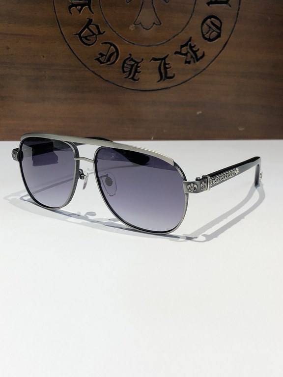 CHROME HEART Heavy-duty Classic laser pattern is very delicate and very MAN sunglassesBONEHEARD SIZE 63-16-145