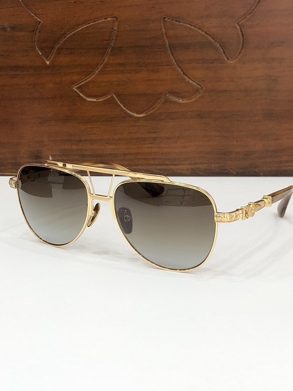 CHROME HEART Toad Sunglasses Gold FrameHeavy duty craftsmanship Classic stylingPUSHIN ROD I SIZE58-18-150