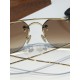 High quality New men's sunglassesClassic Double Beam Rimless Wind Sunglasses CHROME HEARTCH8185 SIZE59-16-154