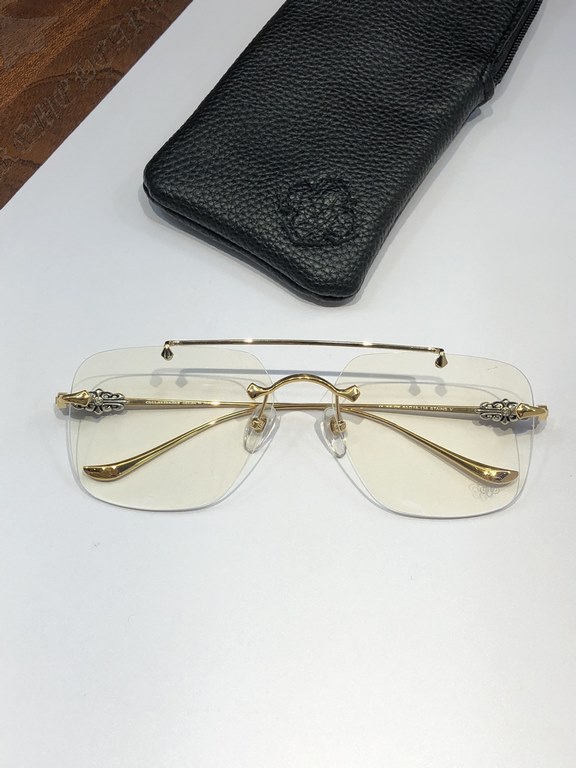 NEW Goldenrod Rimless Frames CHROME HEARTSTAINS V SIZE63-18-138