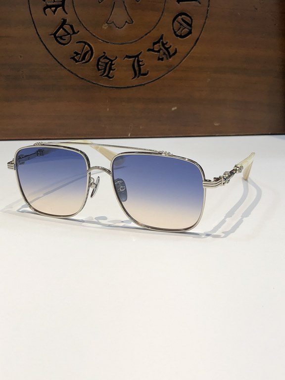 New sunglasses CHROME HEARTSuper good goods thick titanium plate  Simple luxury big brand style texture first-classCH8042 SIZE 57-17-150