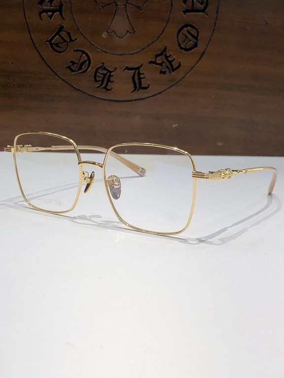 CHROME HEART   Titanium!Large frame with gold wire frame Ultra lightweight pure titanium!CH8244 SIZE 56-17-145