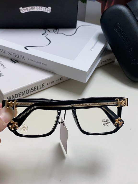 Chrome Hearts Chrome Hearts 2024 new retro black eyeglasses frames men's Japanese literature thick frame anti-blue light flat glasses rectangular myopia glasses